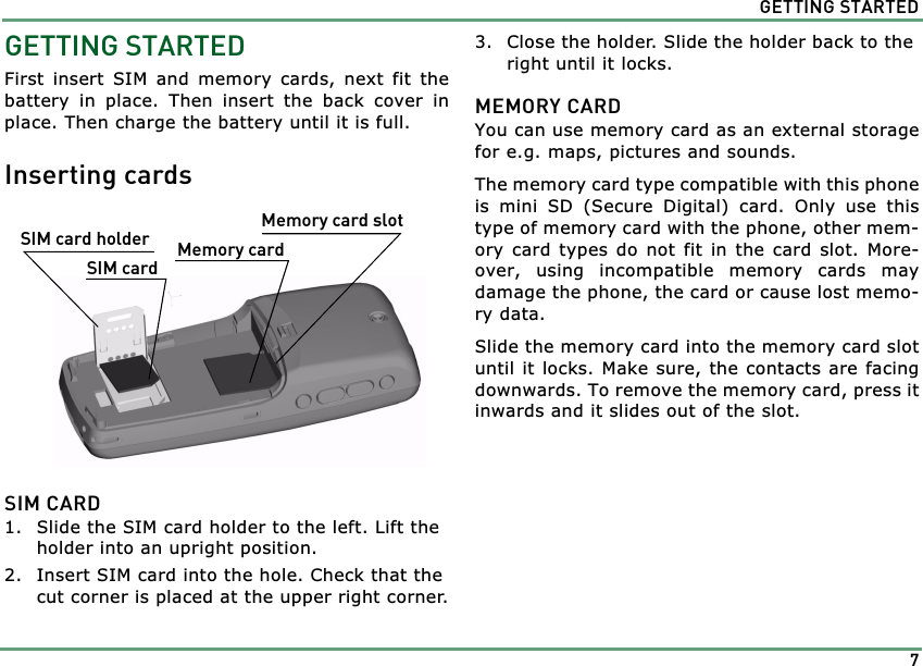 Page 7 of Benefonj TGP80EG GSM Mobile phone User Manual twig