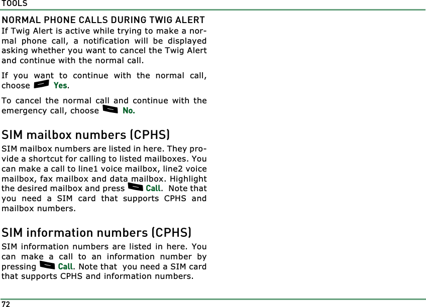Page 72 of Benefonj TGP80EG GSM Mobile phone User Manual twig