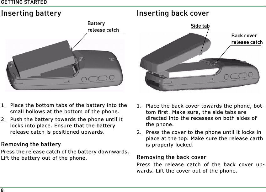 Page 8 of Benefonj TGP80EG GSM Mobile phone User Manual twig