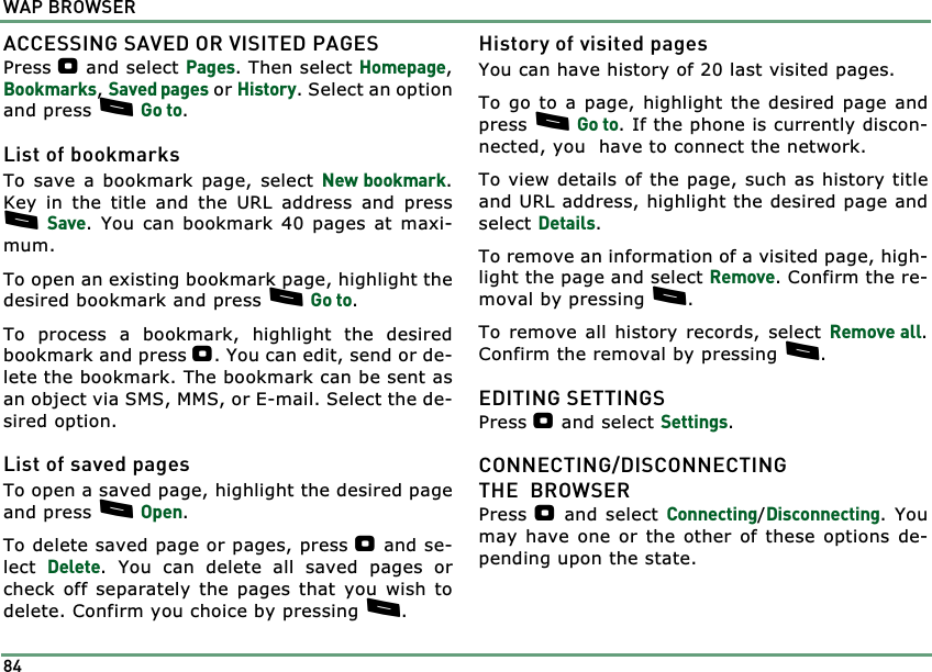 Page 84 of Benefonj TGP80EG GSM Mobile phone User Manual twig