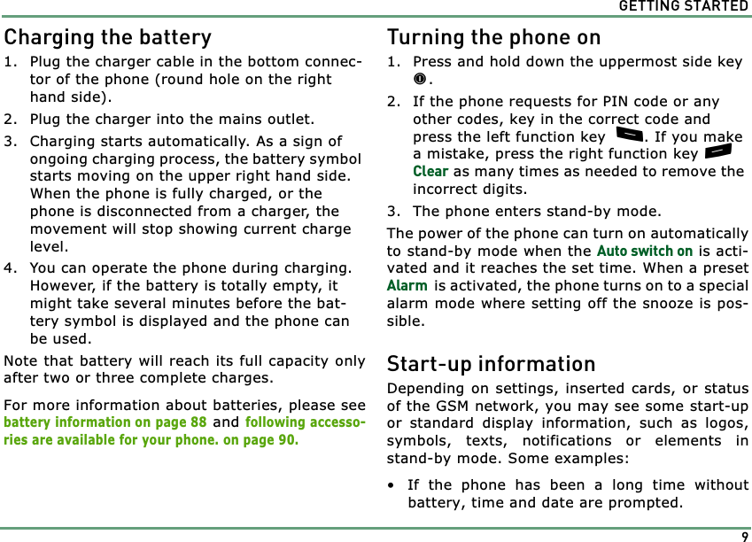 Page 9 of Benefonj TGP80EG GSM Mobile phone User Manual twig