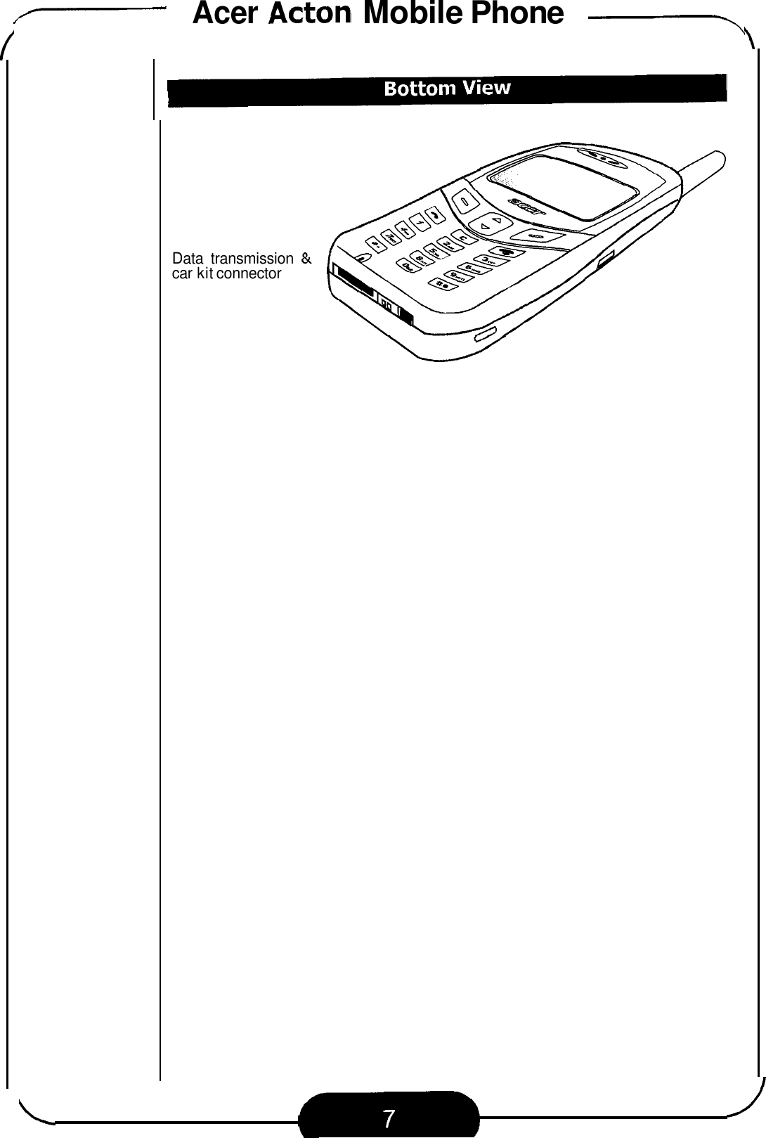 7 Acer Acton Mobile Phone --, Data  transmission &amp; car kit connector 