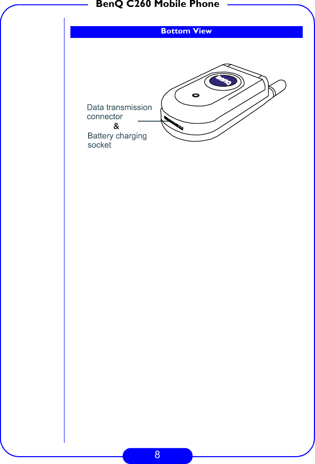 8BenQ C260 Mobile PhoneBottom View&amp;