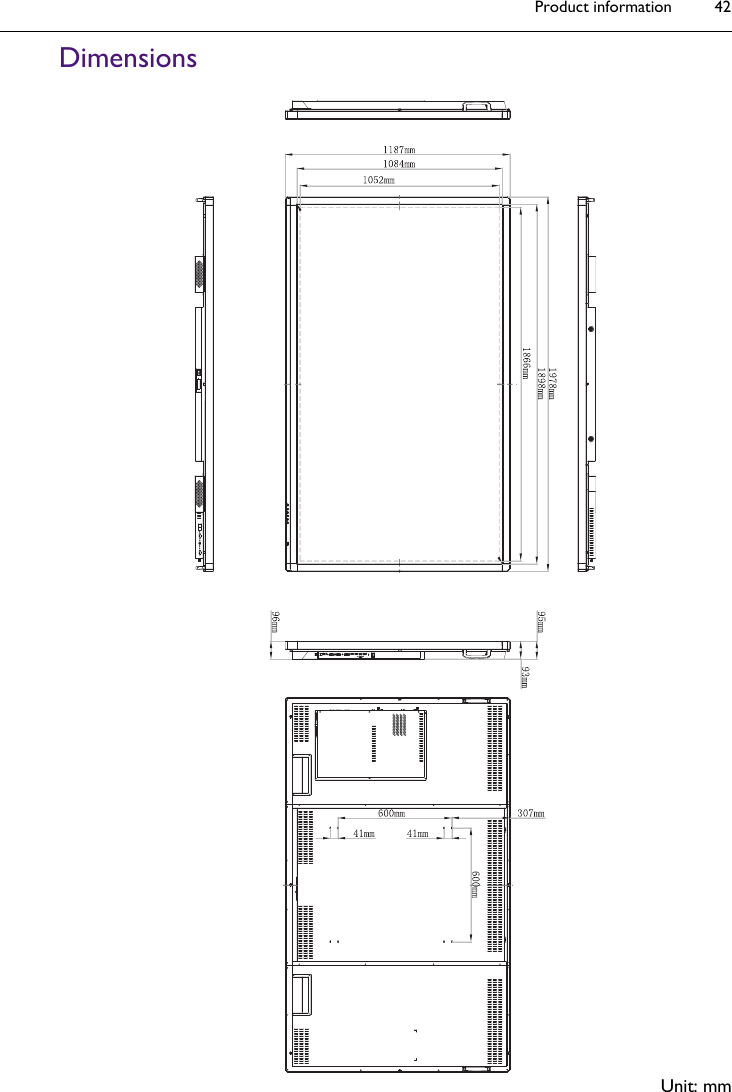 Product information 42DimensionsUnit: mm