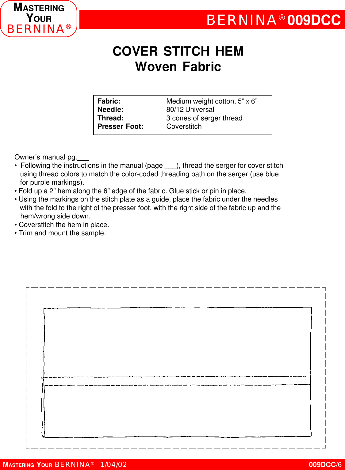 Page 6 of 12 - Bernina Bernina-009Dcc-Owners-Manual- New_009DCC-jos12-6  Bernina-009dcc-owners-manual