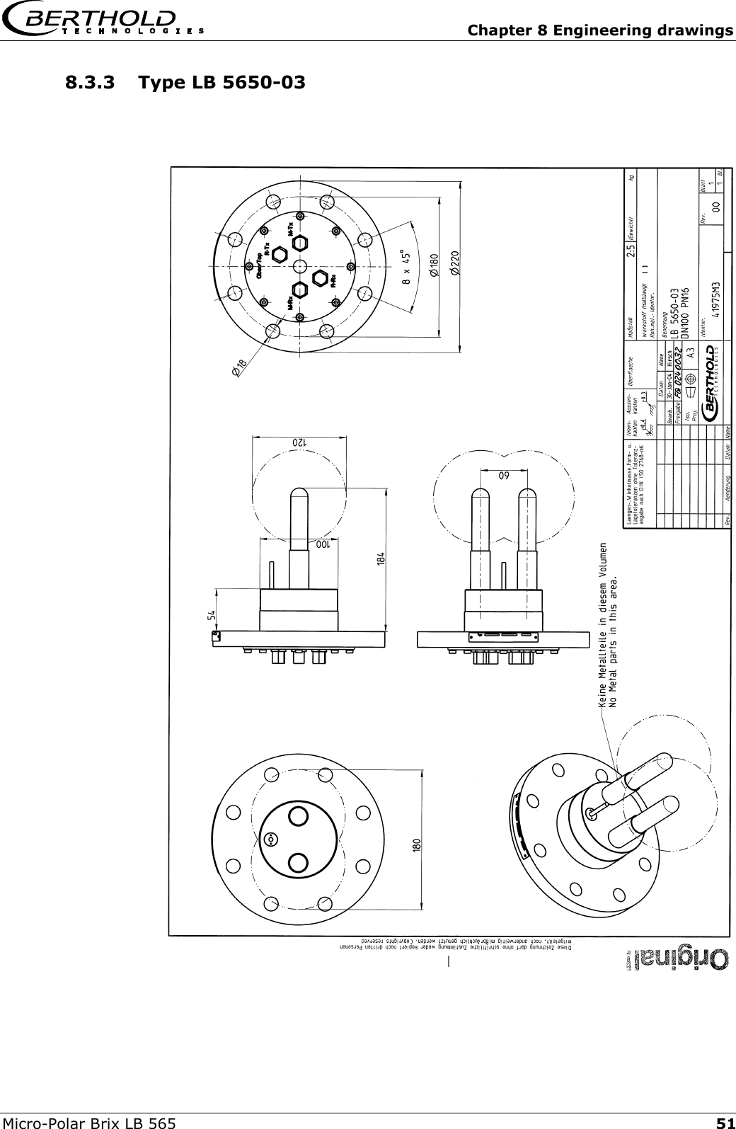  Chapter 8 Engineering drawings Micro-Polar Brix LB 565  518.3.3  Type LB 5650-03 