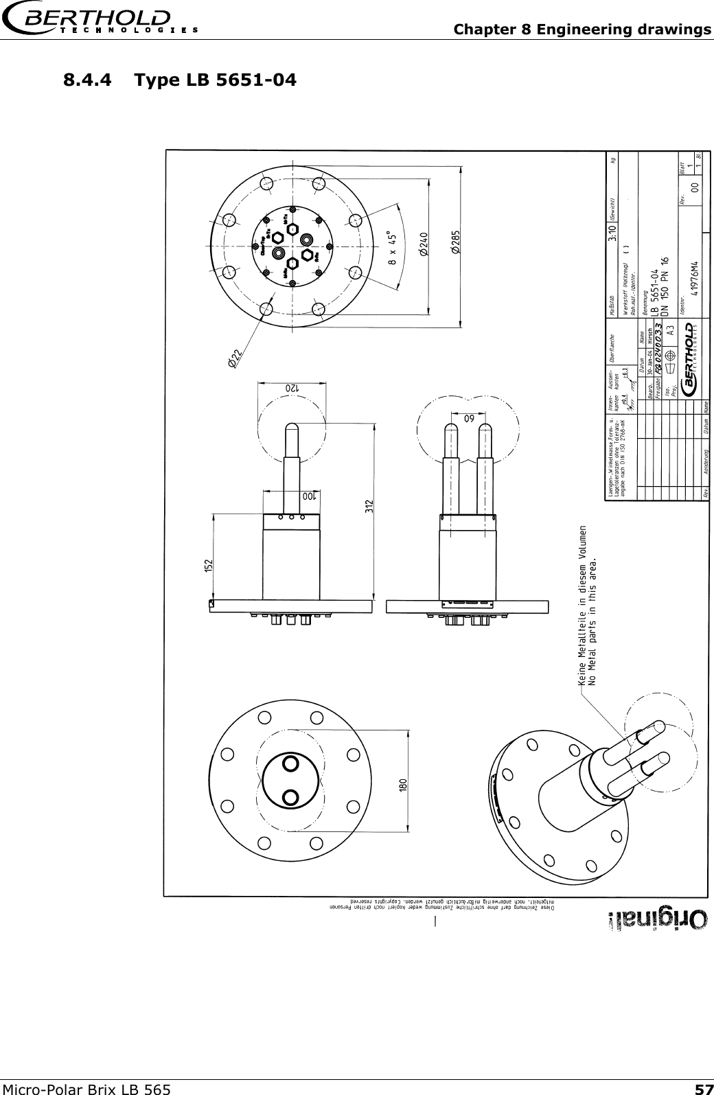   Chapter 8 Engineering drawings Micro-Polar Brix LB 565  578.4.4  Type LB 5651-04    