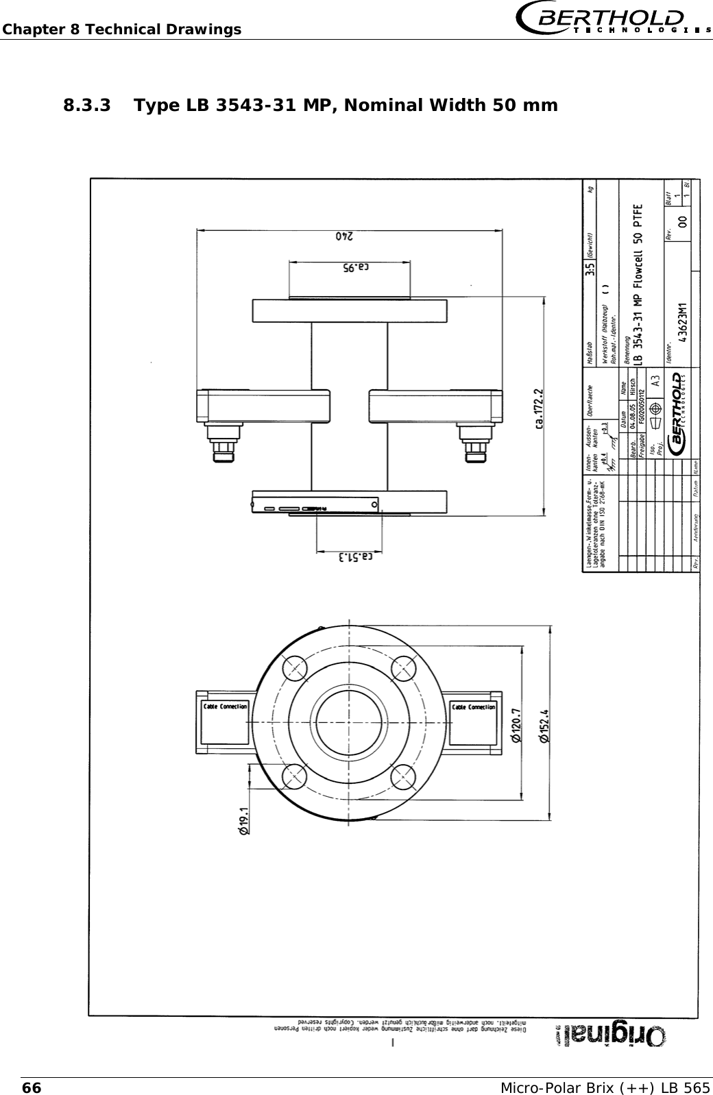 Chapter 8 Technical Drawings   Micro-Polar Brix (++) LB 565 668.3.3 Type LB 3543-31 MP, Nominal Width 50 mm      