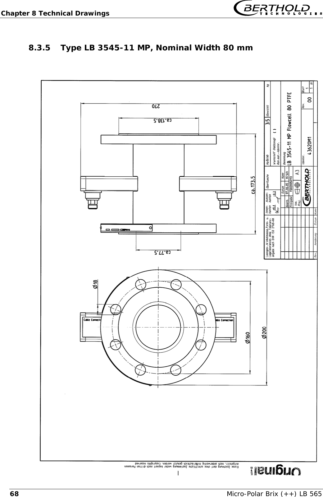 Chapter 8 Technical Drawings   Micro-Polar Brix (++) LB 565 688.3.5 Type LB 3545-11 MP, Nominal Width 80 mm       