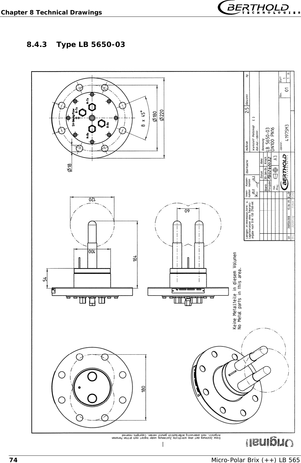 Chapter 8 Technical Drawings   Micro-Polar Brix (++) LB 565 748.4.3 Type LB 5650-03    
