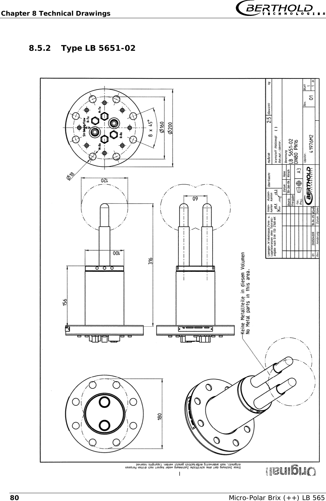 Chapter 8 Technical Drawings   Micro-Polar Brix (++) LB 565 808.5.2 Type LB 5651-02    