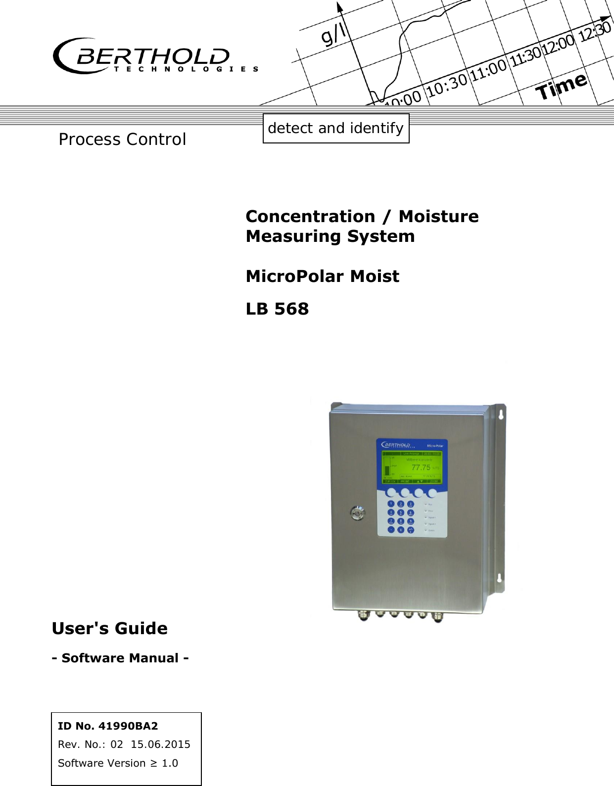              detect and identify Process Control ID No. 41990BA2 Rev. No.: 02  15.06.2015 Software Version &ge; 1.0 User's Guide - Software Manual - Concentration / Moisture Measuring System  MicroPolar Moist  LB 568 