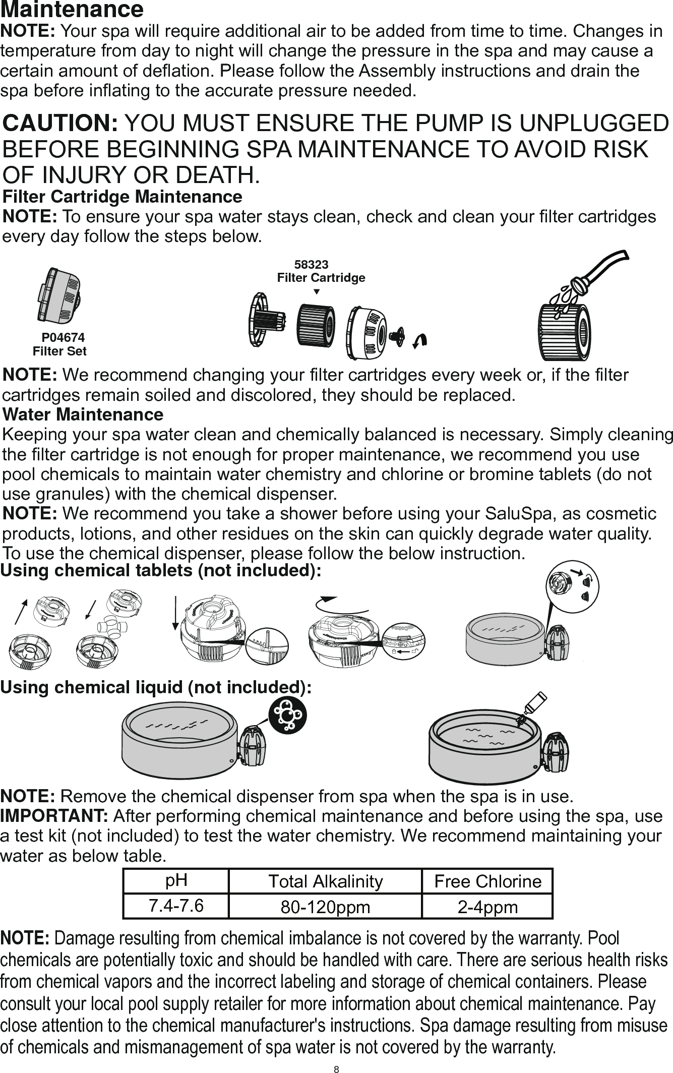 Bestway Inflatables and Material 54185 SPA User Manual 303021192143
