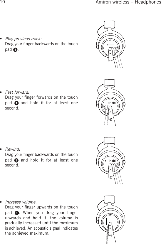 Page 10 of Beyerdynamic AMIRON Bluetooth Headset User Manual MAN Amiron wireless EN DE FR ES JP KO ZH  Layout 1