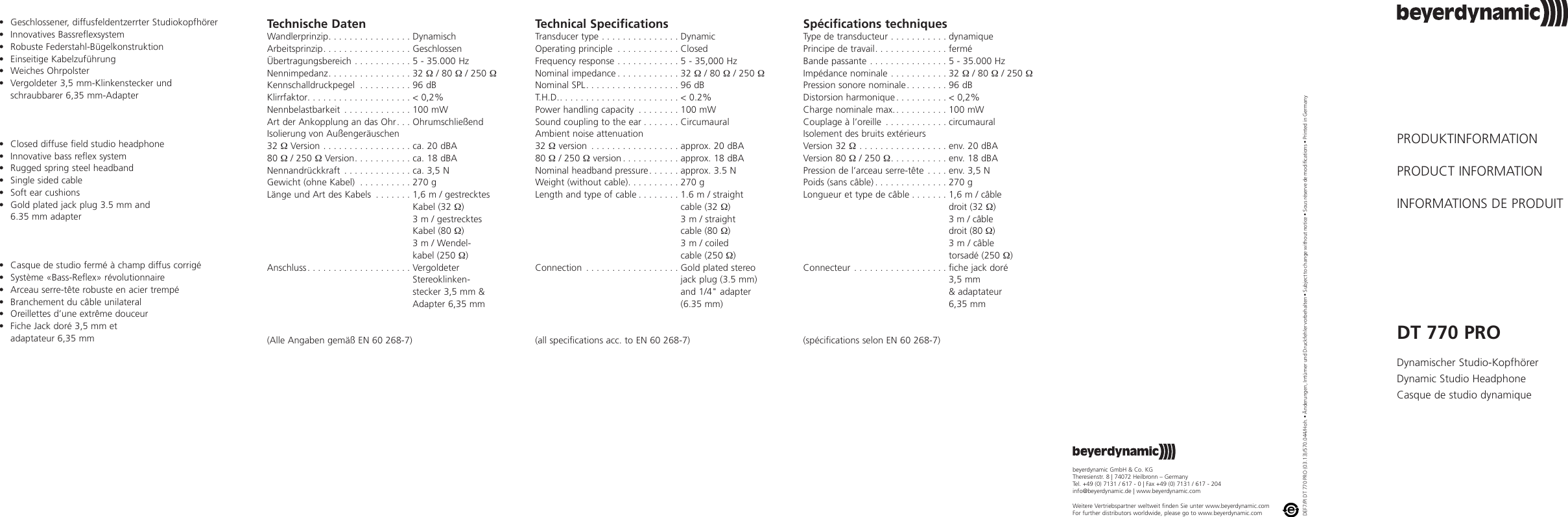 Page 2 of 2 - Beyerdynamic Beyerdynamic-Dt-770-Pro-Dt770-Pro-Users-Manual- DT770PRO_BA_DEF_NEU  Beyerdynamic-dt-770-pro-dt770-pro-users-manual