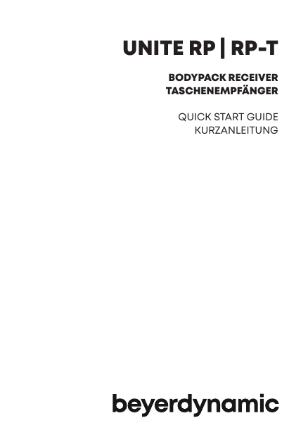 UNITE RP | RP-TBODYPACK RECEIVERTASCHENEMPF&Auml;NGERQUICK START GUIDEKURZANLEITUNG