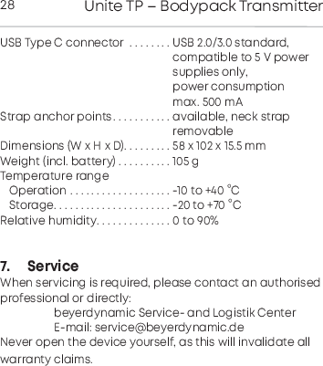 englishUnite TP &ndash; Bodypack Transmitter 29