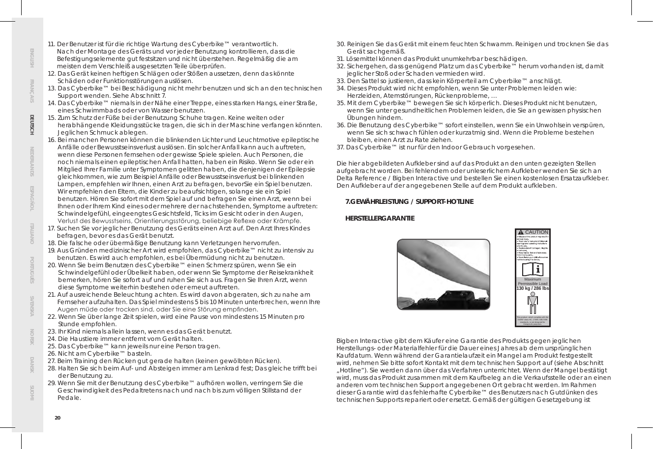 Page 24 of Bigben Interactive 5008B Handle bar unit for cyberbike User Manual SMG CYBERBIKE EUR indd