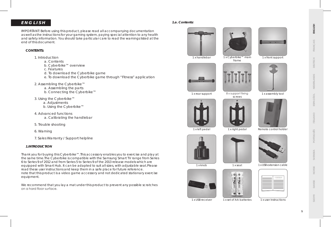 Page 5 of Bigben Interactive 5008B Handle bar unit for cyberbike User Manual SMG CYBERBIKE EUR indd