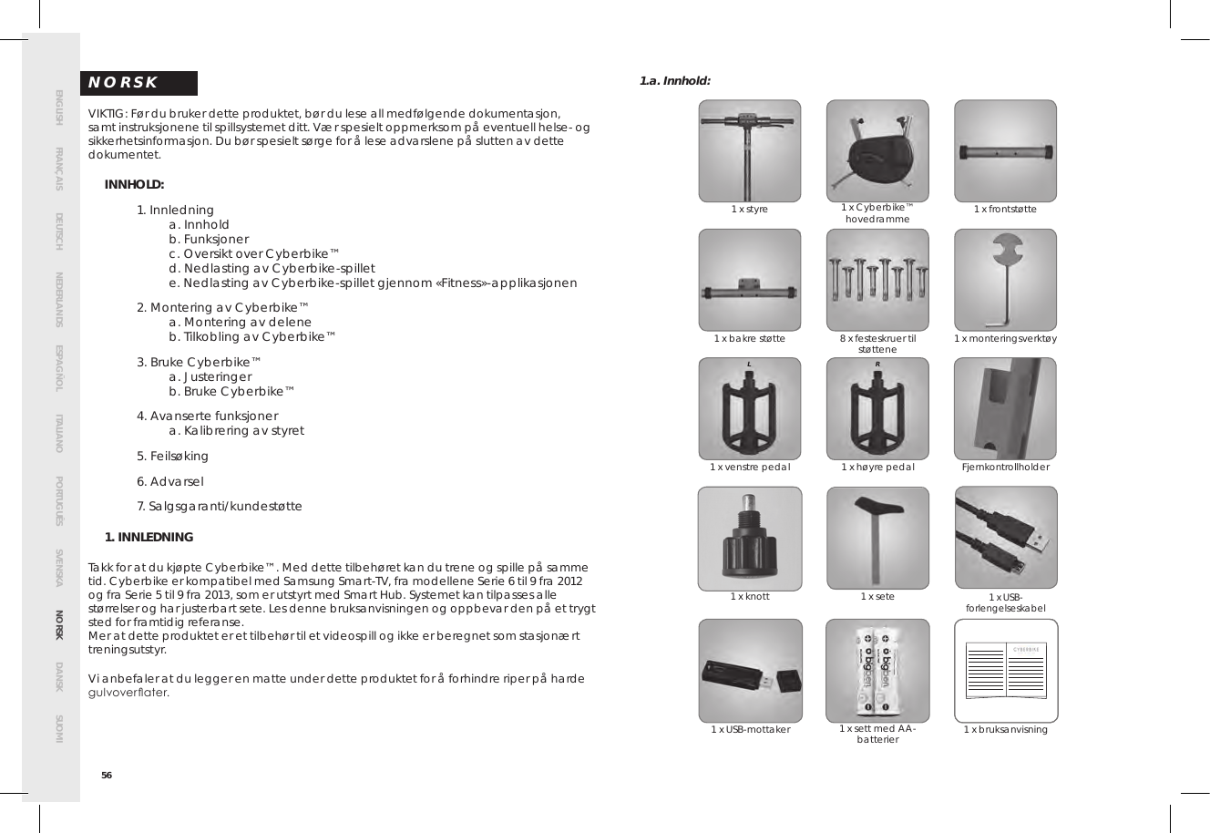 Page 60 of Bigben Interactive 5008B Handle bar unit for cyberbike User Manual SMG CYBERBIKE EUR indd