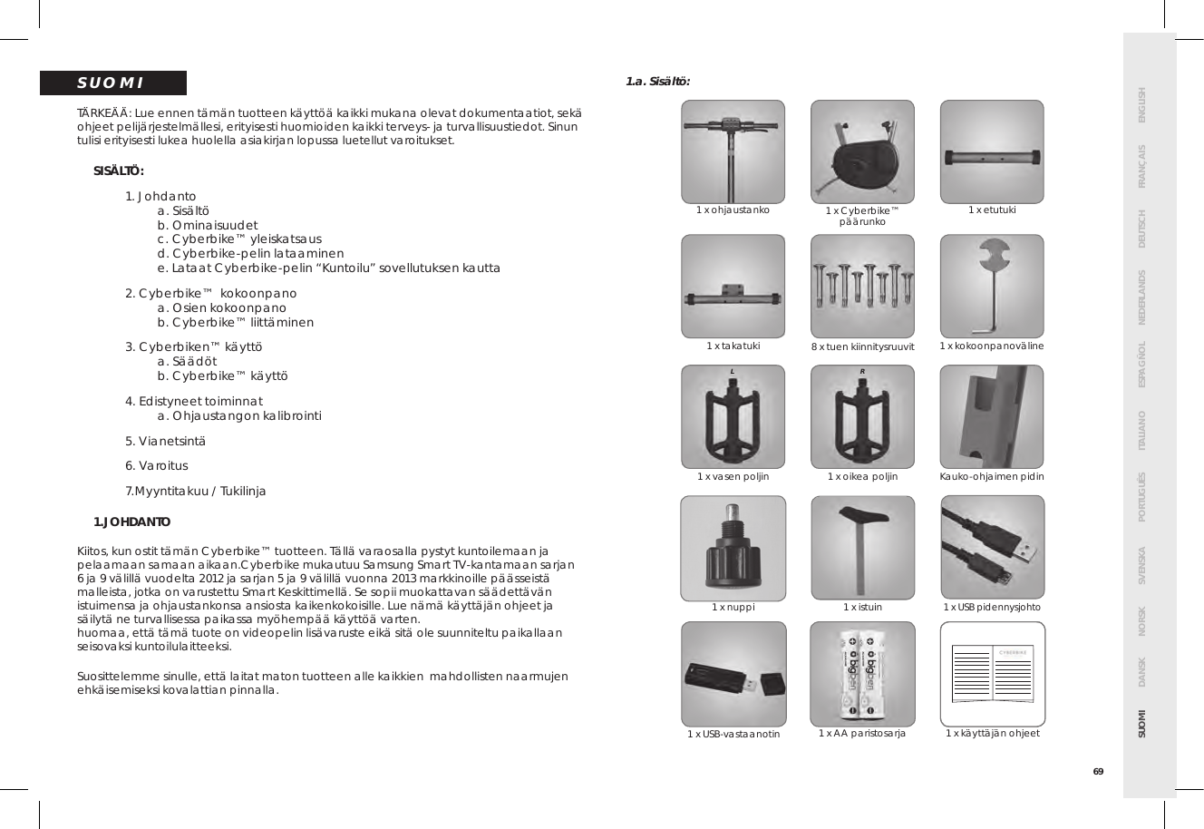 Page 73 of Bigben Interactive 5008B Handle bar unit for cyberbike User Manual SMG CYBERBIKE EUR indd