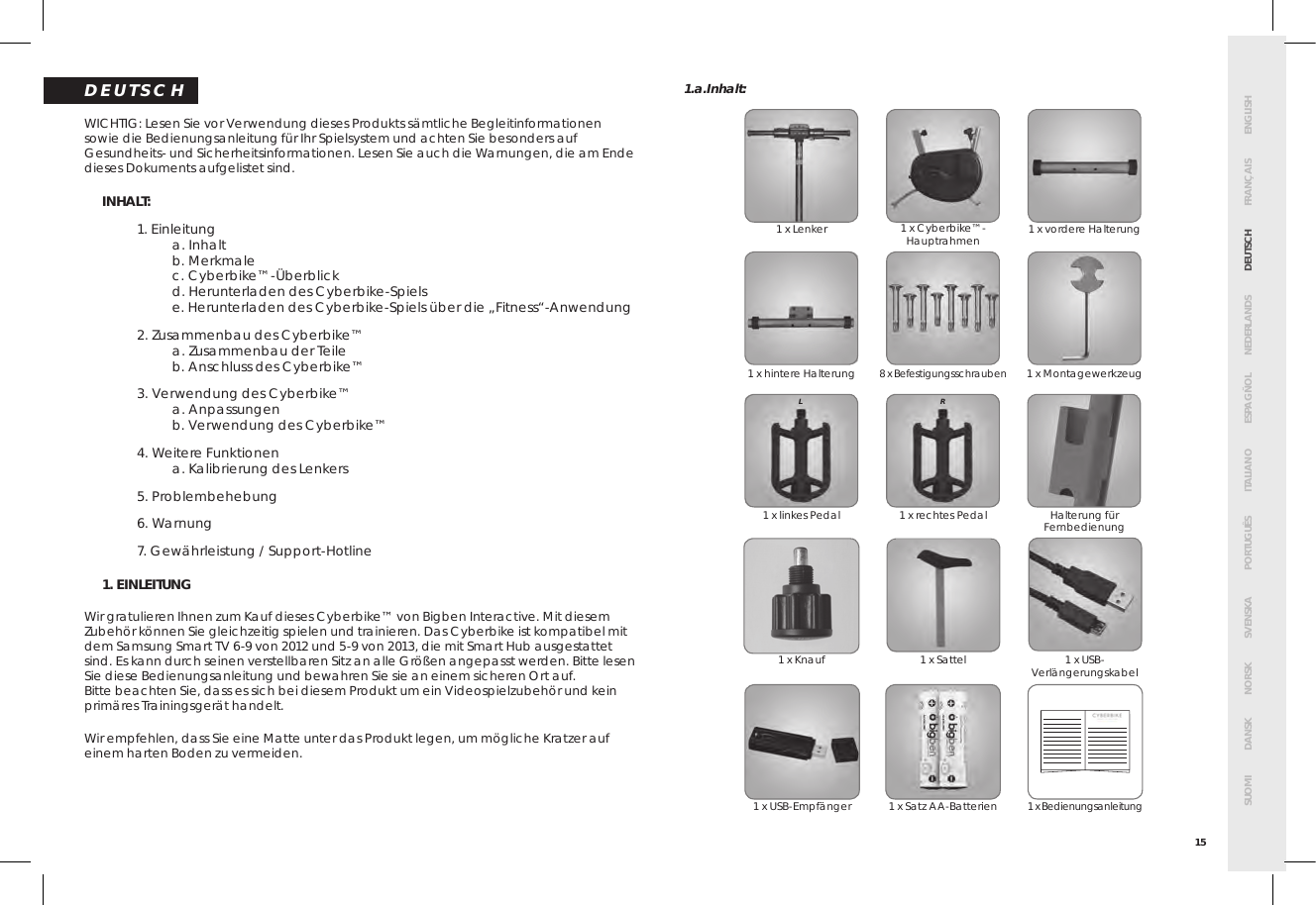 Page 19 of Bigben Interactive 5008D USB Dongle unit for cyberbike User Manual SMG CYBERBIKE EUR indd