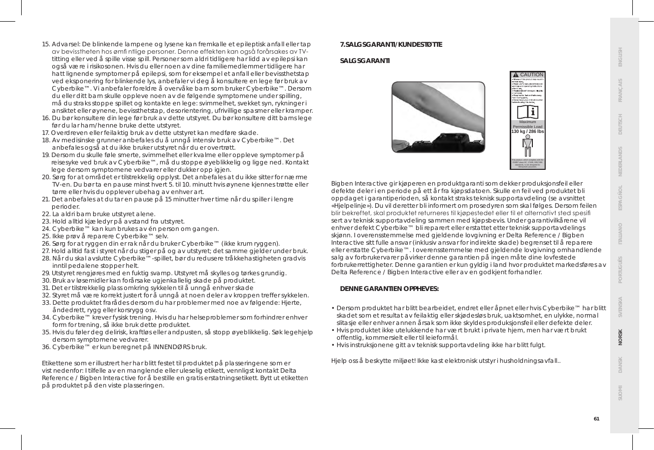 Page 65 of Bigben Interactive 5008D USB Dongle unit for cyberbike User Manual SMG CYBERBIKE EUR indd