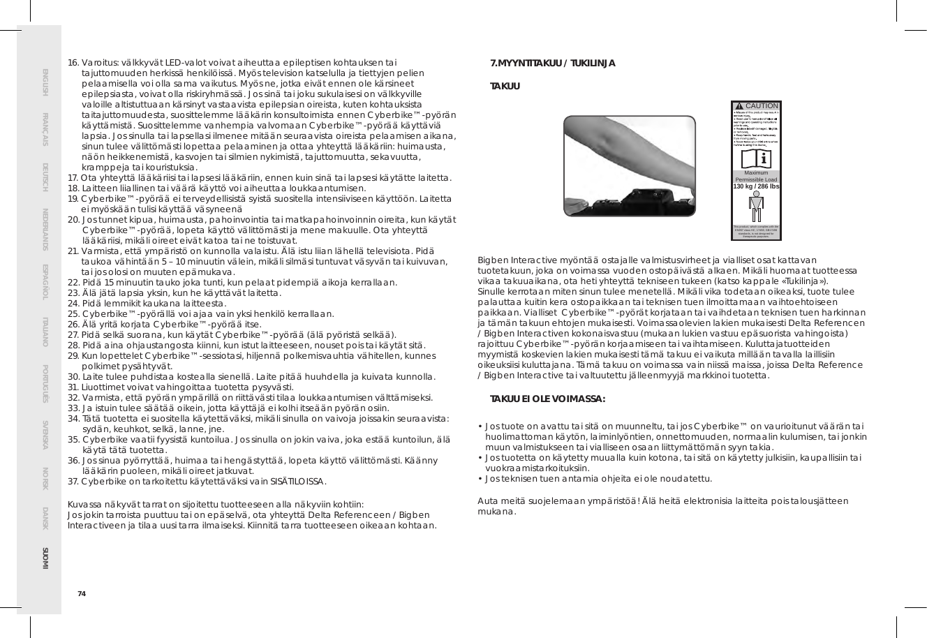 Page 78 of Bigben Interactive 5008D USB Dongle unit for cyberbike User Manual SMG CYBERBIKE EUR indd