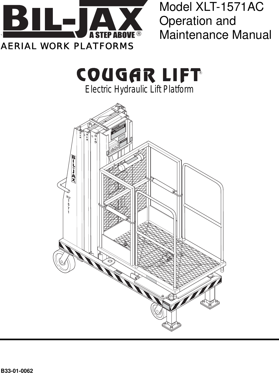 Bil Jax Personal Lift Cougar Electric Hydraulic Platform Users Manual