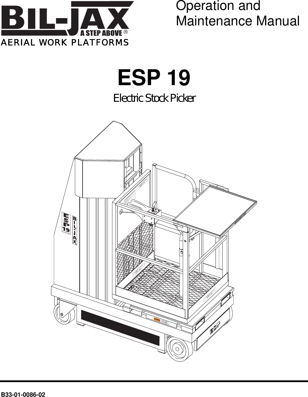 Bil Jax Personal Lift Esp 19 Users Manual