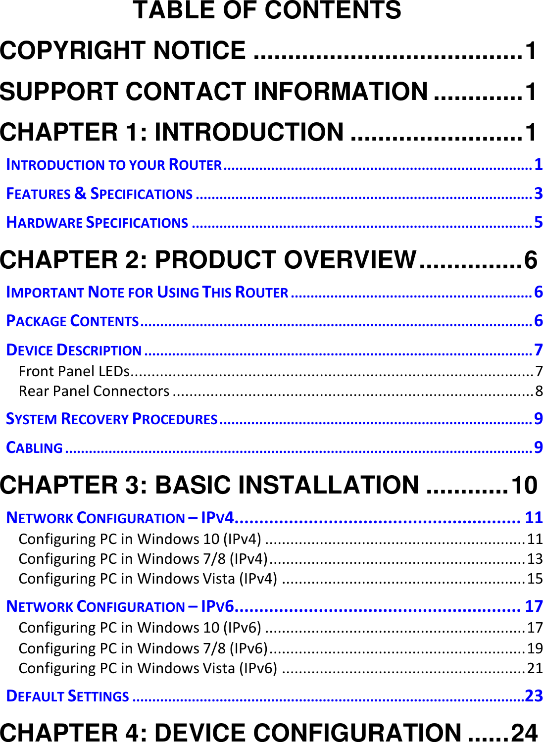 Page 3 of Billion Electric BIL-210NPR17AF 4G/LTE Broadband Router with PoE User Manual BEC MX 210NP UM v1 01 2019