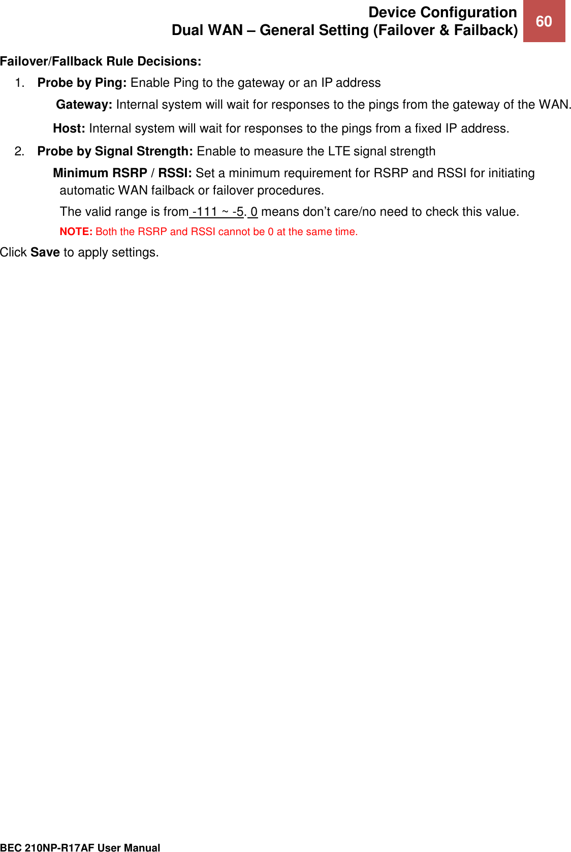 Page 65 of Billion Electric BIL-210NPR17AF 4G/LTE Broadband Router with PoE User Manual BEC MX 210NP UM v1 01 2019