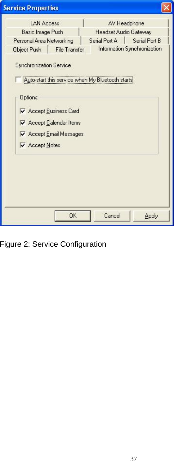   37 Figure 2: Service Configuration       