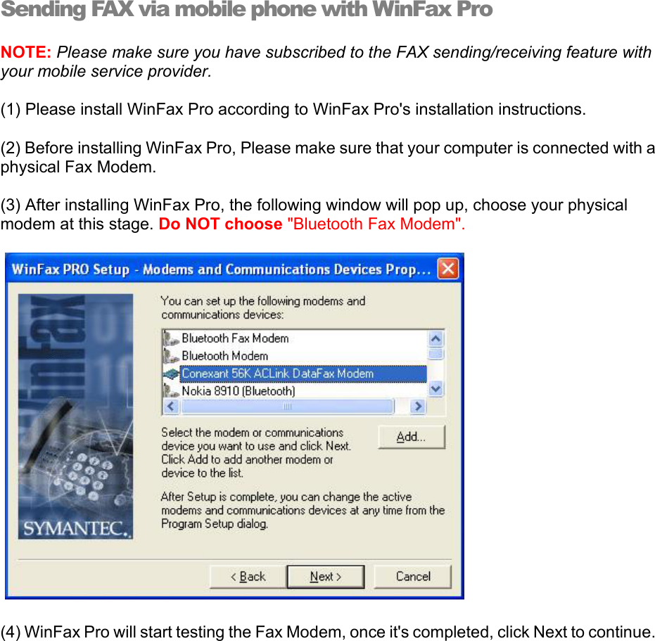 winfax pro send dialog is currently in use