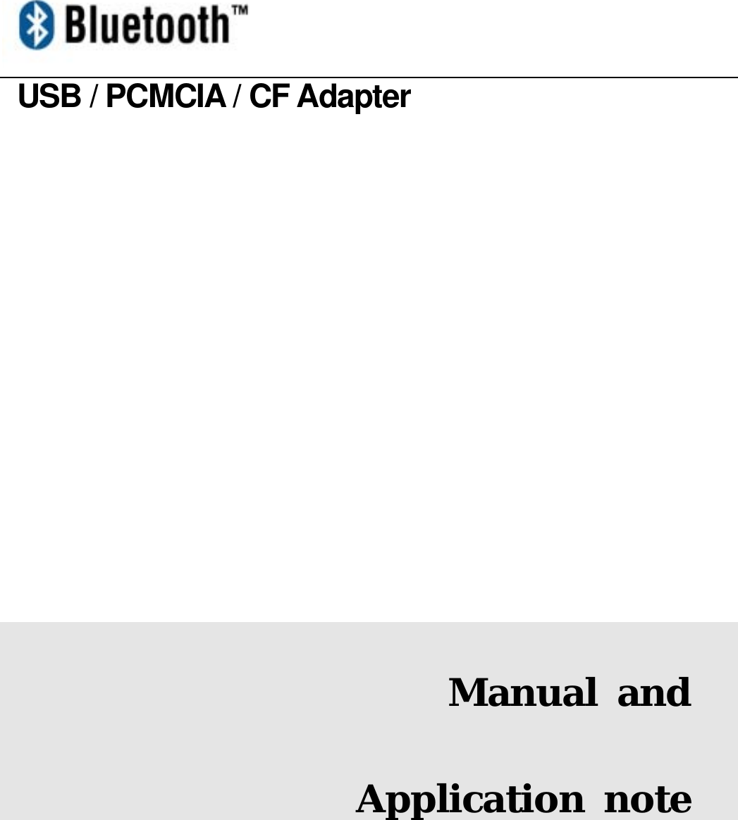  USB / PCMCIA / CF Adapter          Manual and Application note1.4