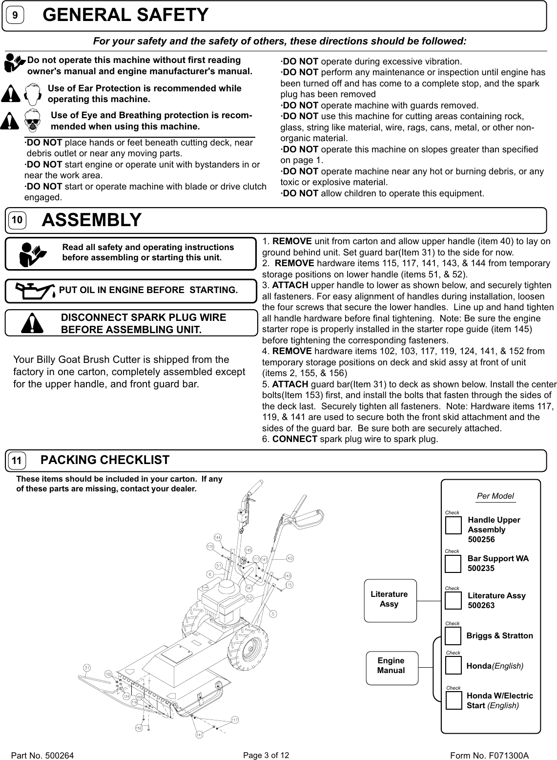 Page 3 of 12 - Billy-Goat Billy-Goat-Bc2401-Users-Manual-  Billy-goat-bc2401-users-manual