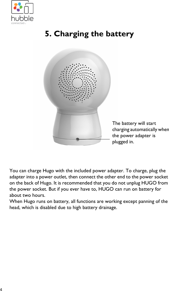 Page 5 of Binatone Electronics HUGO Hugo User Manual Hugo UG US EN