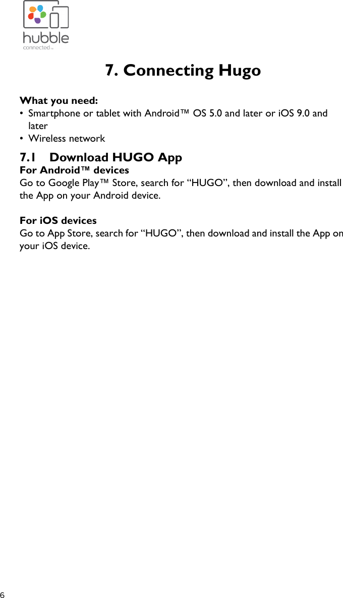 Page 7 of Binatone Electronics HUGO Hugo User Manual Hugo UG US EN