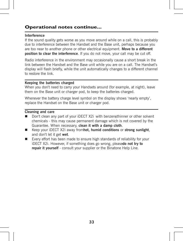 Page 42 of Binatone Electronics IDECTX2I 1.9GHZ CORDLESS PHONE User Manual ht420 d p65