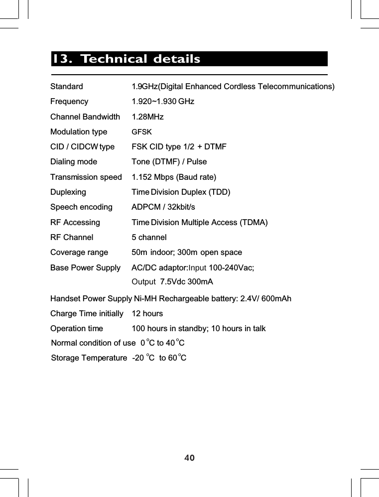 Page 49 of Binatone Electronics IDECTX2I 1.9GHZ CORDLESS PHONE User Manual ht420 d p65