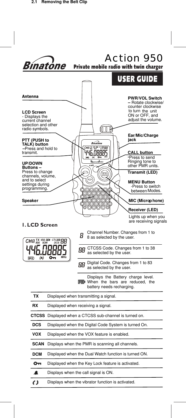 Binatone Action 950 Users Manual