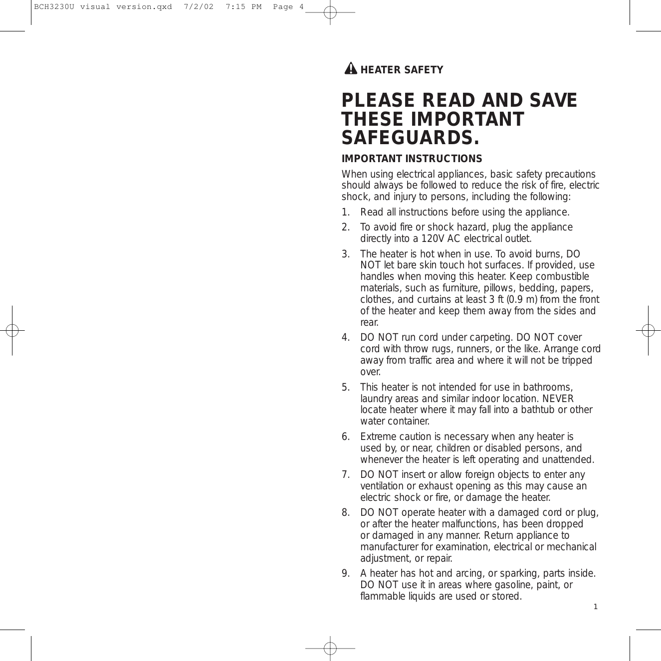 Page 2 of 7 - Bionaire Bionaire-Bch3230-Users-Manual- BCH3230U Visual Version  Bionaire-bch3230-users-manual