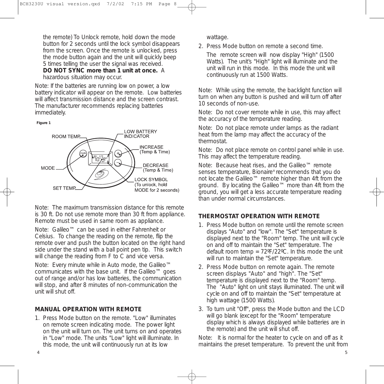 Page 4 of 7 - Bionaire Bionaire-Bch3230-Users-Manual- BCH3230U Visual Version  Bionaire-bch3230-users-manual
