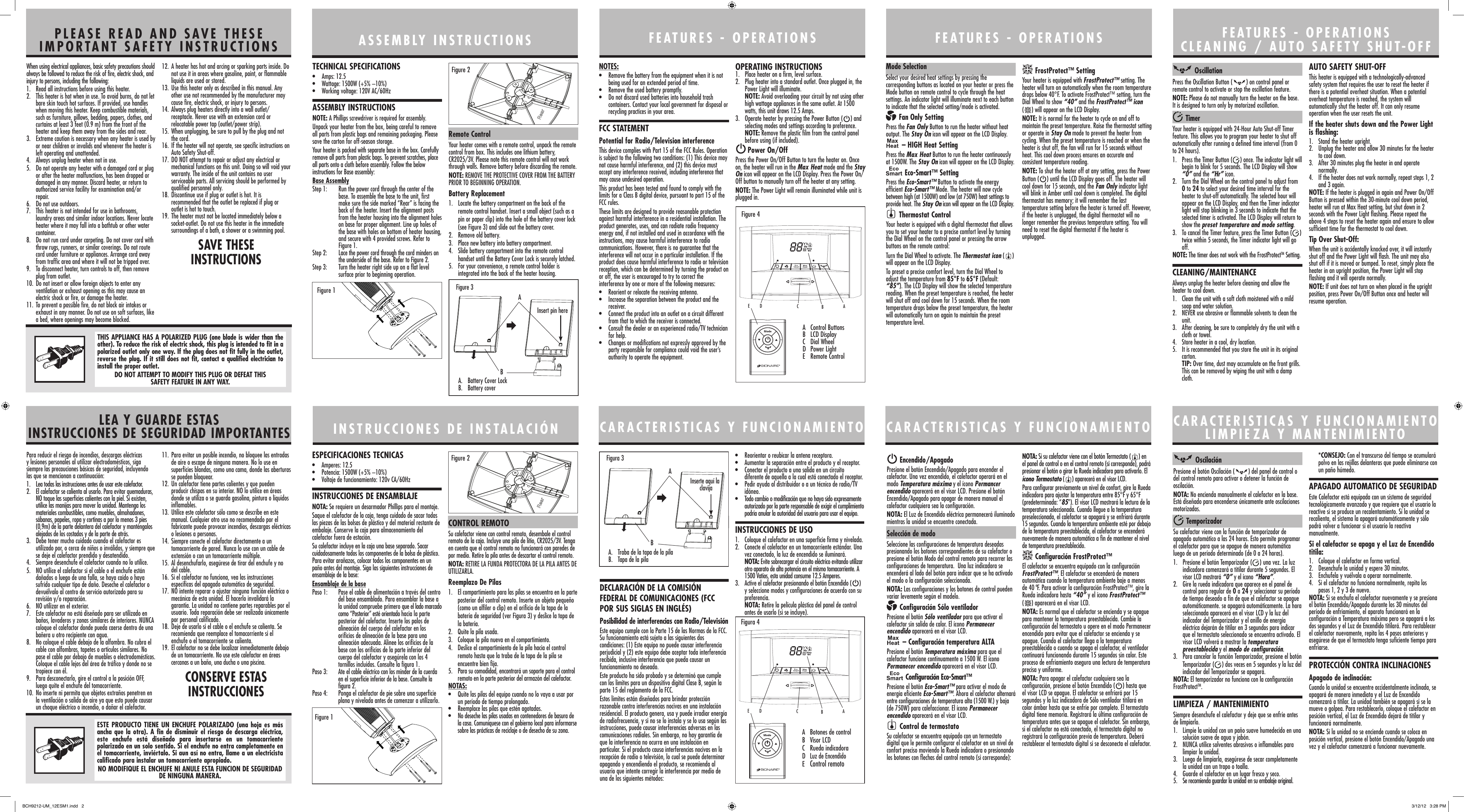 Page 2 of 2 - Bionaire Bionaire-Bch9212-Um-Owner-S-Manual