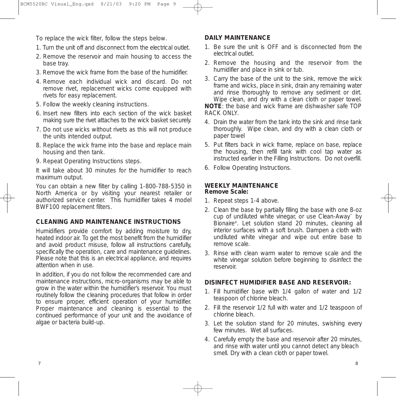 Page 5 of 7 - Bionaire Bionaire-Bcm5520Rc-Users-Manual- BCM5520RC Visual_Eng  Bionaire-bcm5520rc-users-manual