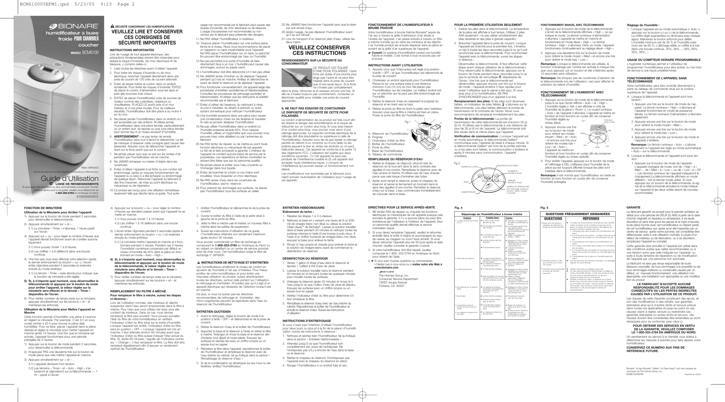 Page 2 of 2 - Bionaire Bionaire-Bcm6100-U-Bcm6100-U-Bionaire-Cool-Mist-Humidifier-Owner-S-Manual BCM610005EFM1