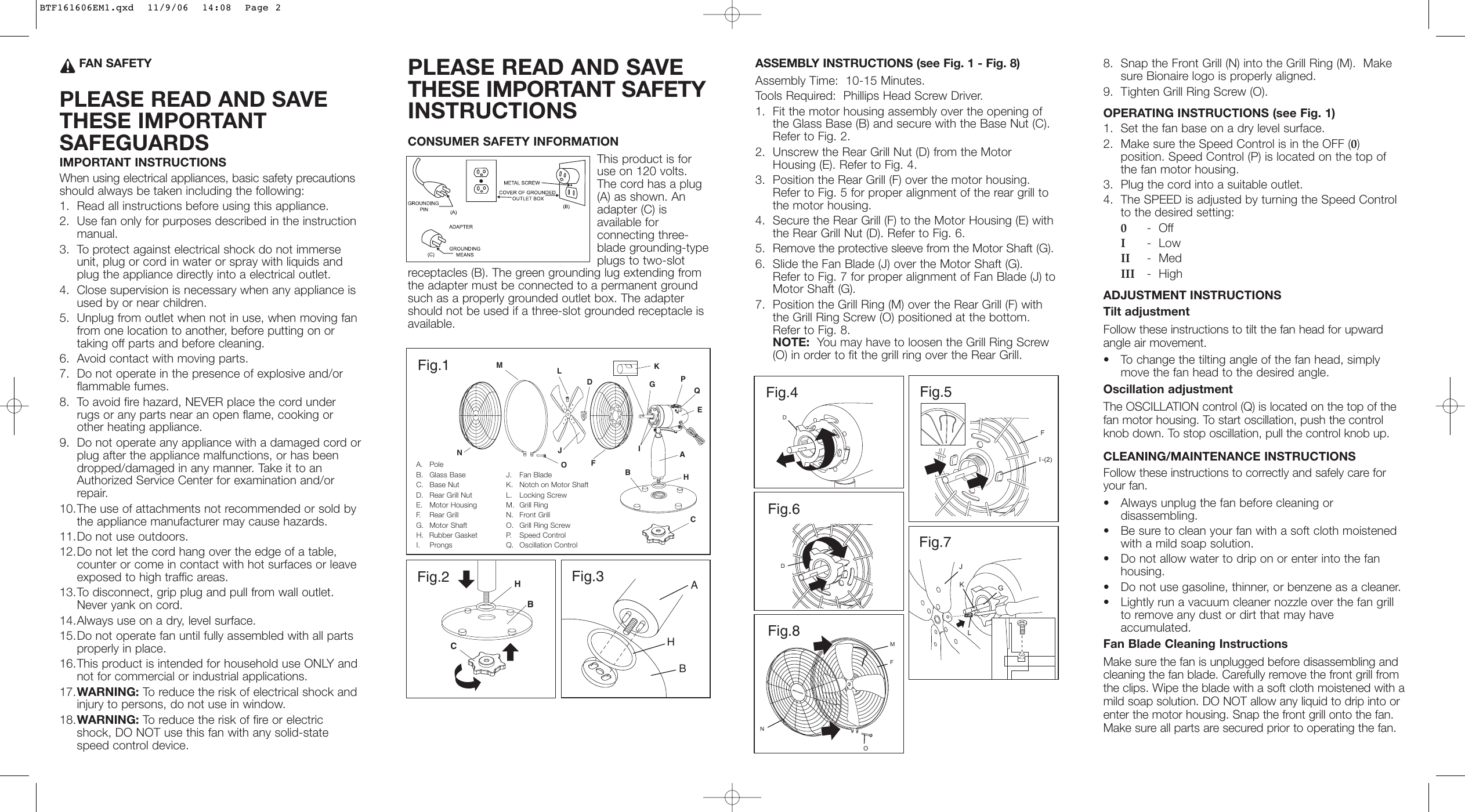 Page 2 of 2 - Bionaire Bionaire-Btf1616-Users-Manual- BTF161606EM1  Bionaire-btf1616-users-manual