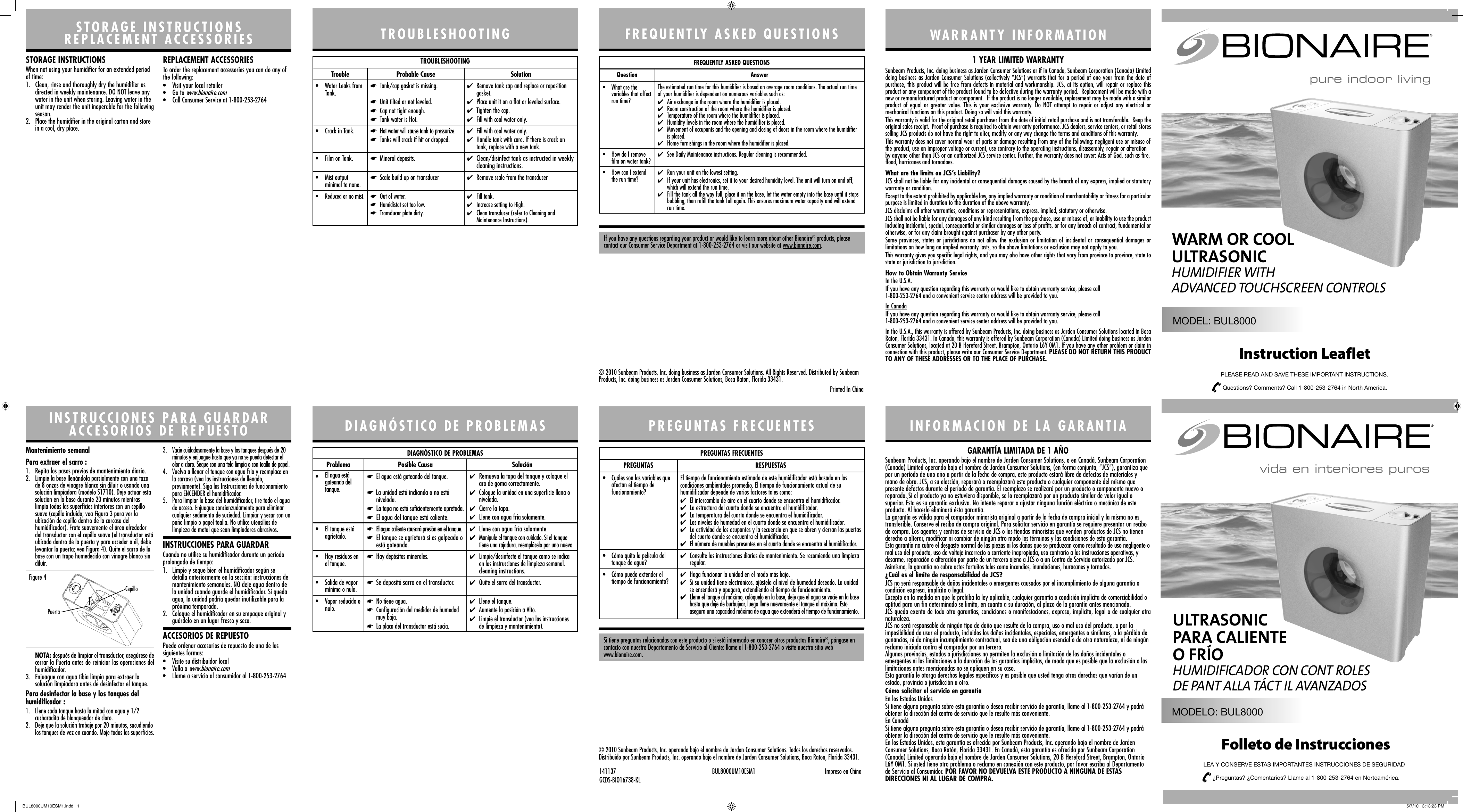 Page 1 of 2 - Bionaire Bionaire-Bul8000-Um-Owner-S-Manual BUL8000UM10ESM1