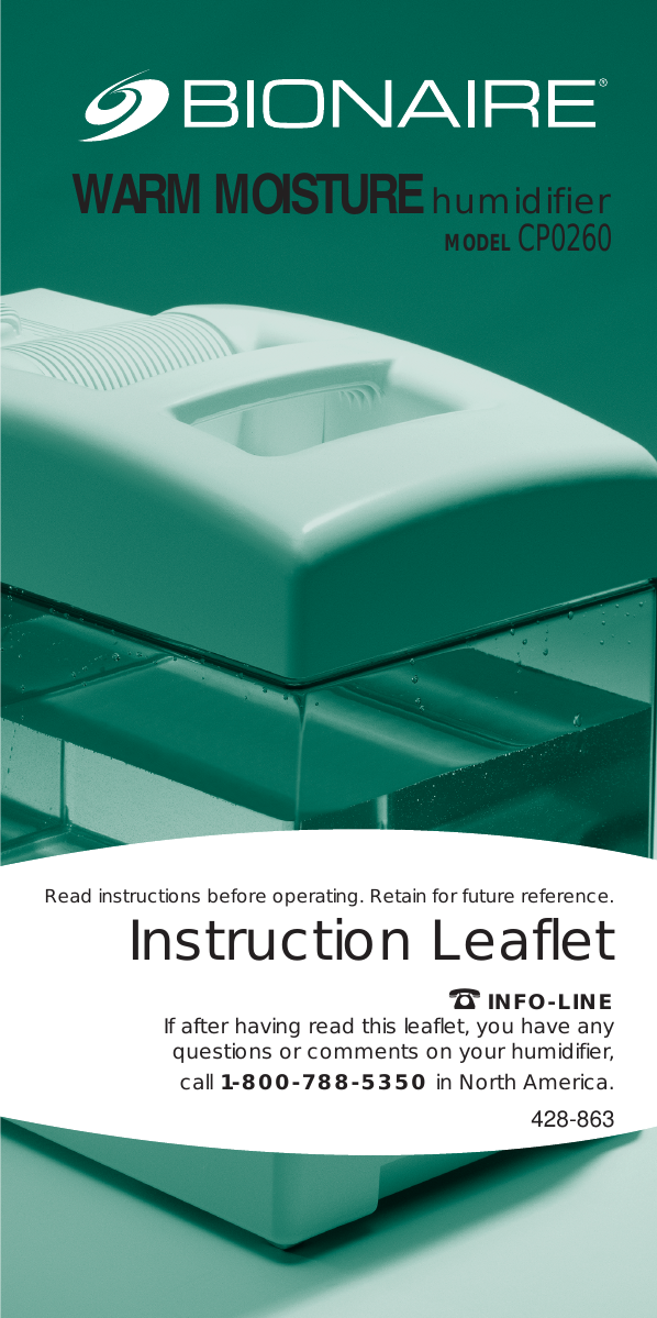 Page 1 of 11 - Bionaire Bionaire-Cp0260-Users-Manual- Bionaire-cp0260-users-manual