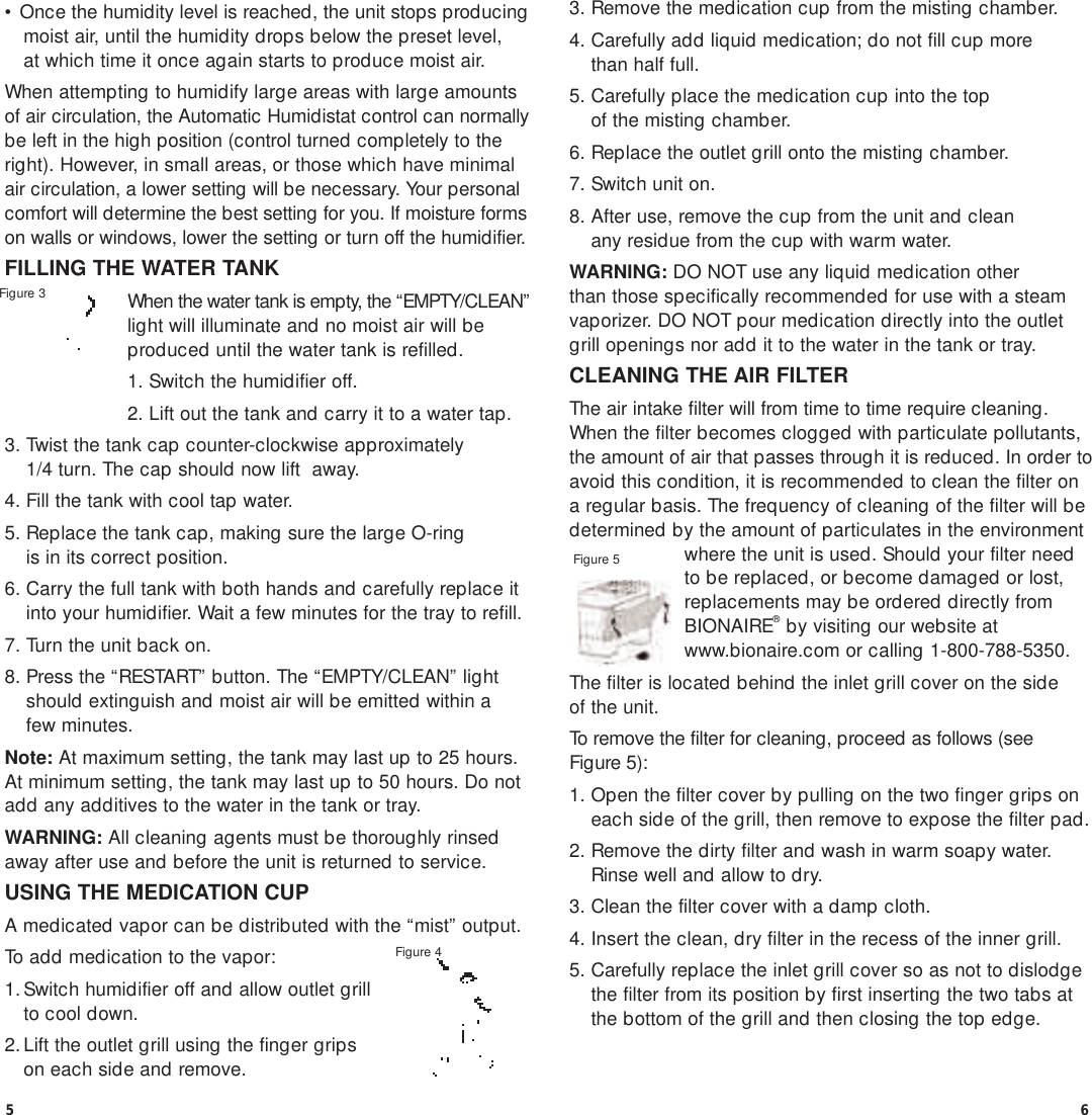 Page 7 of 11 - Bionaire Bionaire-Cp0260-Users-Manual- Bionaire-cp0260-users-manual